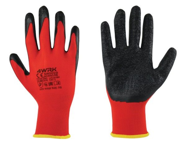 Poliészter munkakesztyű kisebb súlyú porózus latex bevonattal SIROCCO LITE KS3013 RB